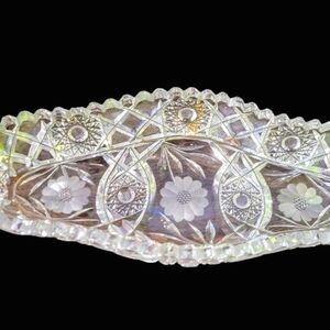 Antique/Vintage American Brilliant Cut (APB) Crystal Celery Dish Relish